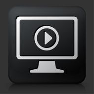 Black Square Button with Television Icon N15