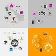 Halloween flat infographic N322