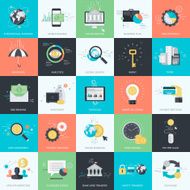 Flat design style concept icons for finance banking e-commerce