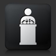 Black Square Button with Reporting Icon