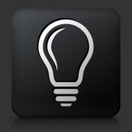 Black Square Button with Lightbulb