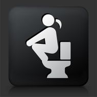 Black Square Button with Using the Toilet N3