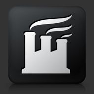 Black Square Button with Factory Smoking Icon