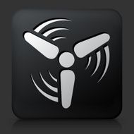 Black Square Button with Wind Turbine Icon