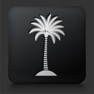 Black Square Button with Palm Tree Icon N21
