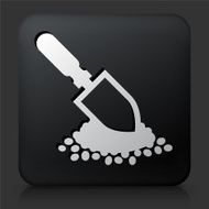 Black Square Button with Gardening Icon N3