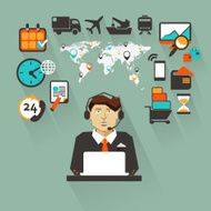 Profession of people Flat infographic Logistics manager