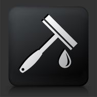 Black Square Button with Window Wiper Icon