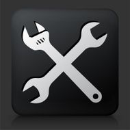 Black Square Button with Tools &amp; Hardware Icon N4