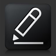 Black Square Button with Writting Pencil