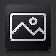 Black Square Button with Picture Icon