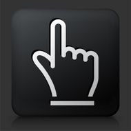Black Square Button with Hand Pointer Icon