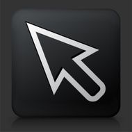 Black Square Button with Cursor Icon