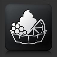Black Square Button with Fruits &amp; Desserts Icon N2
