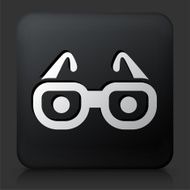 Black Square Button with Glasses N2