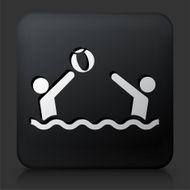Black Square Button with Playing Beachball