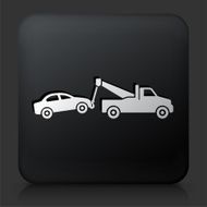 Black Square Button with Towing Truck N2