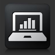 Black Square Button with Computer Charts
