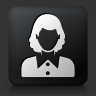 Black Square Button with Female Face Icon N41