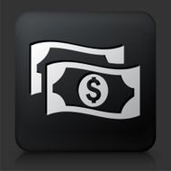 Black Square Button with Money