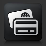 Black Square Button with Credit &amp; Debit Cards