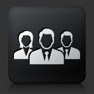 Black Square Button with Business People Icon