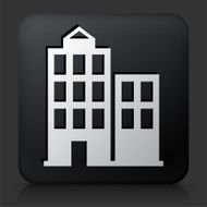 Black Square Button with Buildings N3