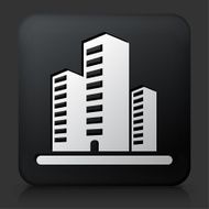 Black Square Button with Office Buildings Icon N2
