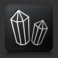 Black Square Button with Crystal &amp; Minerals Icon N2