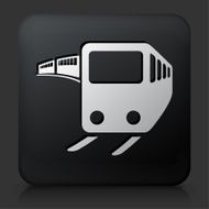 Black Square Button with Train Icon N6