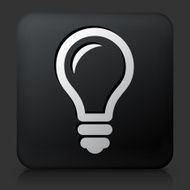 Black Square Button with Light Bulb Icon N2