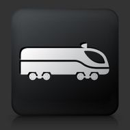 Black Square Button with Train Icon N7