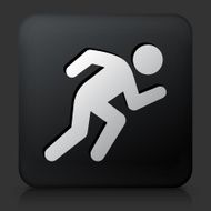 Black Square Button with Running Icon N3