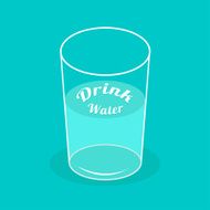 Big glass of water Drink water Infographic Flat design