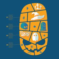 Halloween flat infographic N326