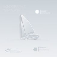 sailing boat Theme holidays Template infographic or website layout