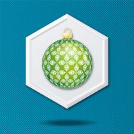 White 3D Hexagon Icon On a Blue Crosshatch Background N42