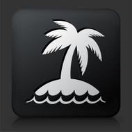 Black Square Button with Lonely Island