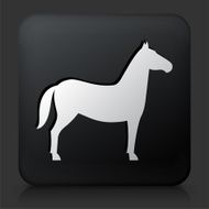 Black Square Button with Horse Icon N4