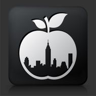 Black Square Button with Big Apple Icon