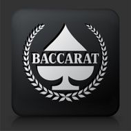 Black Square Button with Baccarat Icon
