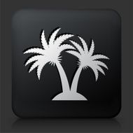 Black Square Button with Palm Tree Icon N22