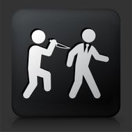 Black Square Button with Backstabbing Icon