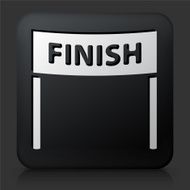 Black Square Button with Finish Line