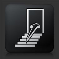 Black Square Button with Door Icon N3