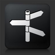 Black Square Button with Direction Signs