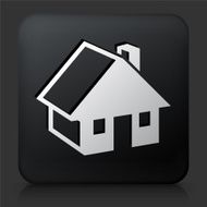 Black Square Button with House Icon N12