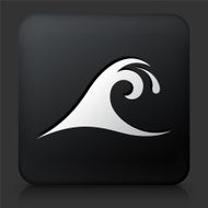 Black Square Button with Wave