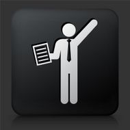Black Square Button with Presentation Icon N4