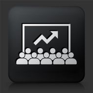 Black Square Button with Presentation Icon N5